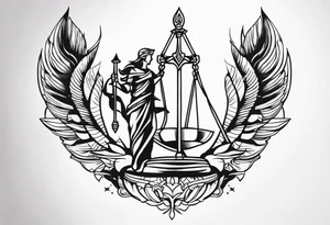 Forearm tattoo god of justice tattoo idea