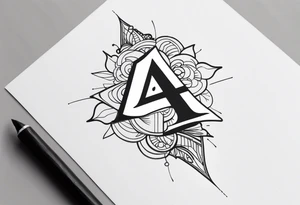 number 4 in a card tattoo idea