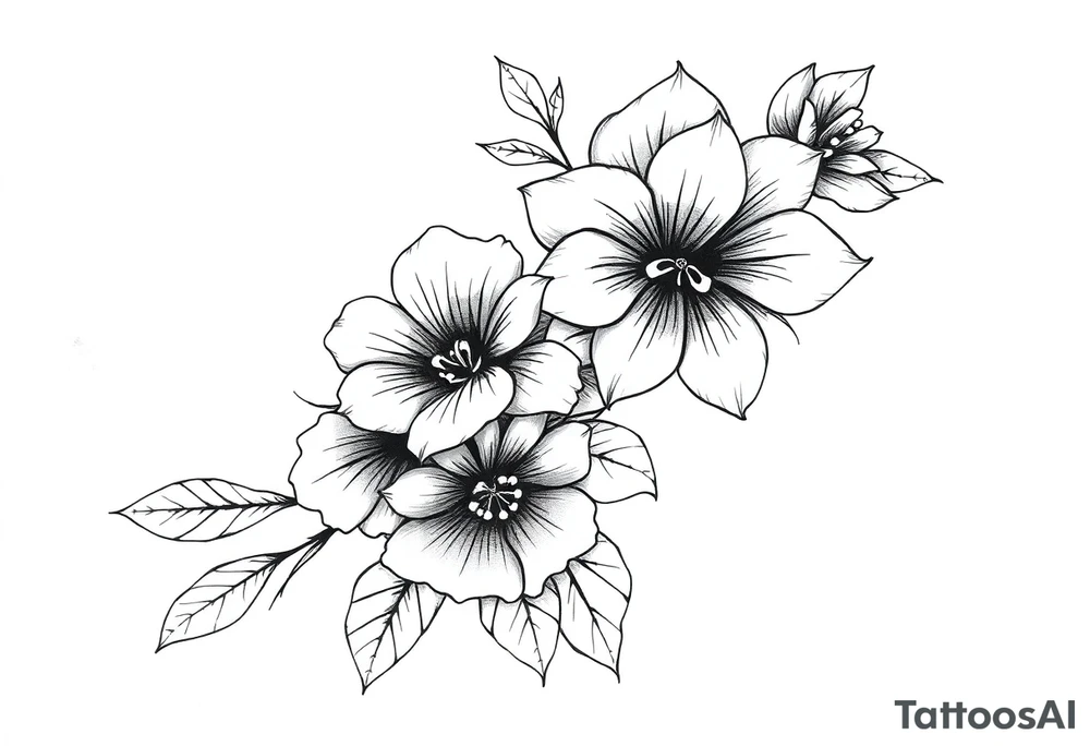 feminine flower sleeve tattoo idea