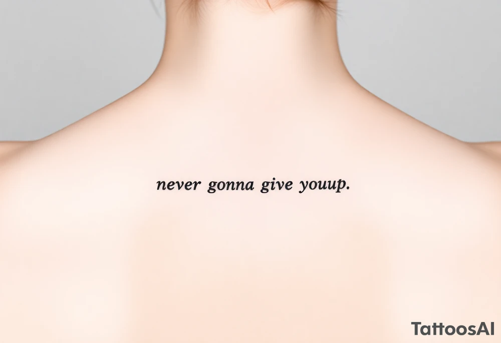 Young Rick Astley Meme Dance and Never Gonna Give You Up text tattoo idea