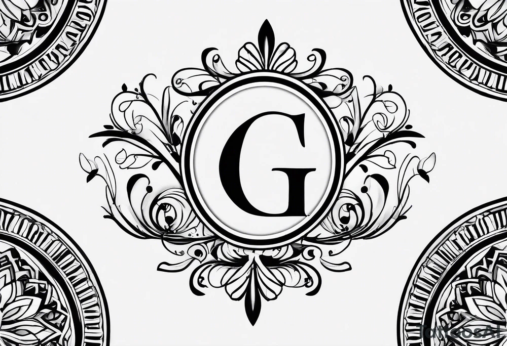 Simple Initial monogram "eg" tattoo idea