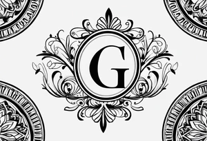 Simple Initial monogram "eg" tattoo idea
