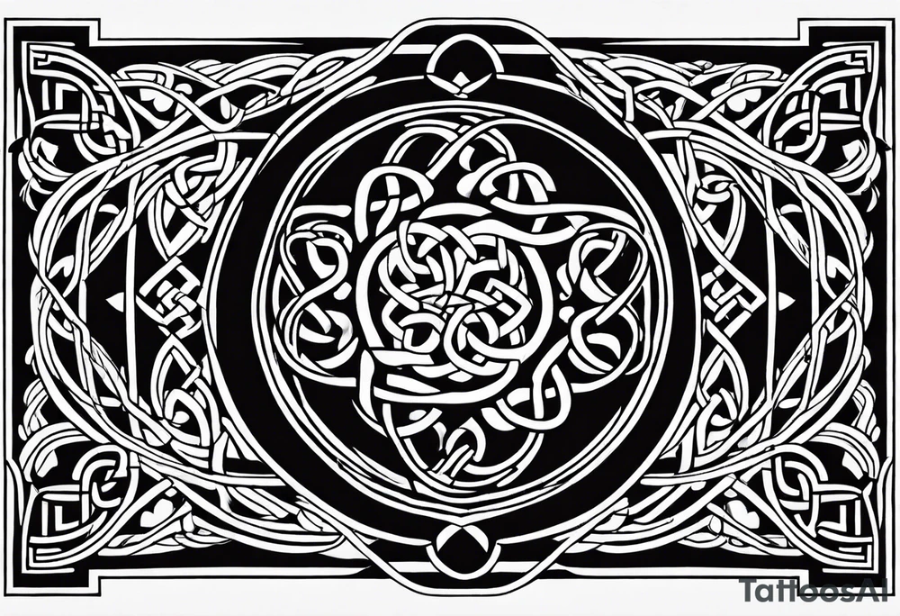 celtic knotwork with ailm tattoo idea