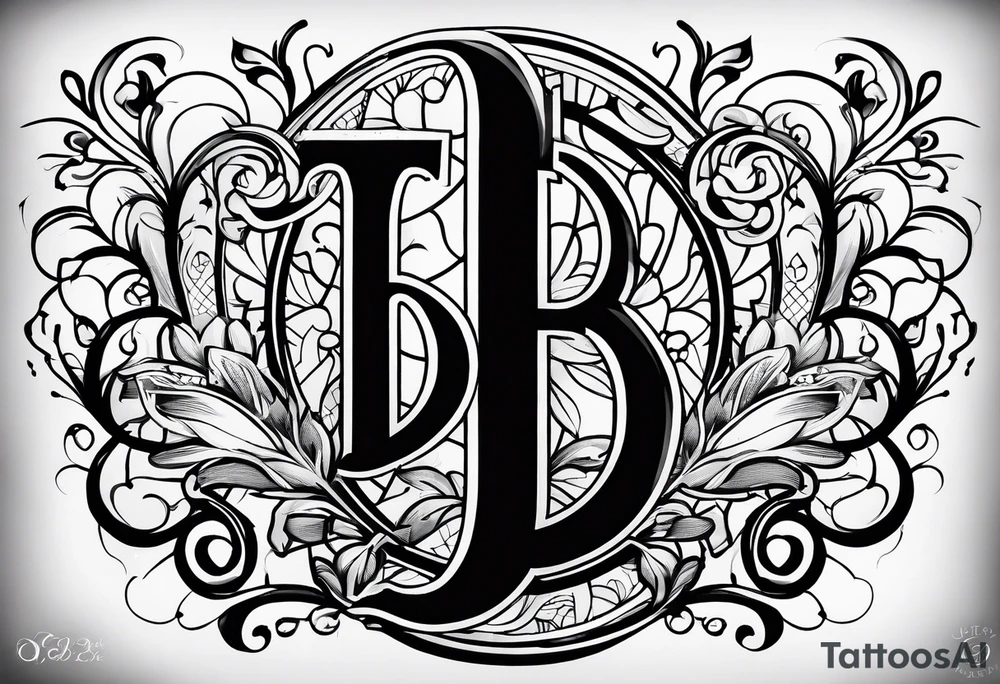 Cool image of initials “Dgb 3” tattoo idea