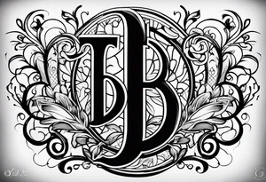 Cool image of initials “Dgb 3” tattoo idea