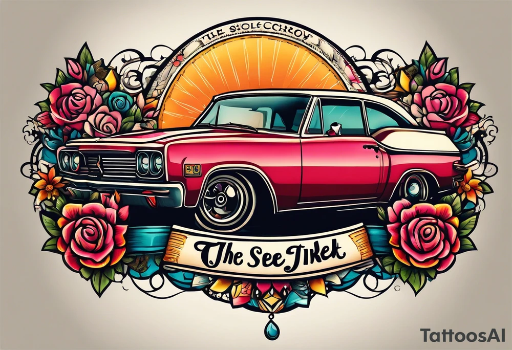 bold, colorful, simple, includes the words "The Sweet Ink", in a circle design tattoo idea