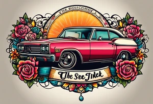 bold, colorful, simple, includes the words "The Sweet Ink", in a circle design tattoo idea