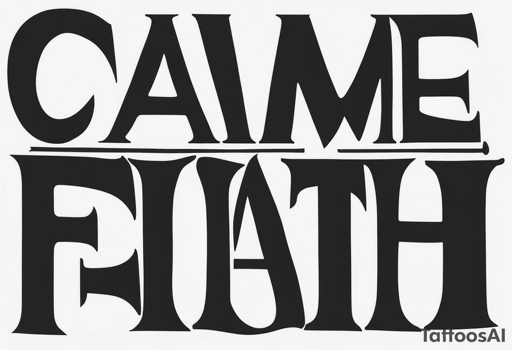 the phrase “came this far by” going through the word FAITH. tattoo idea