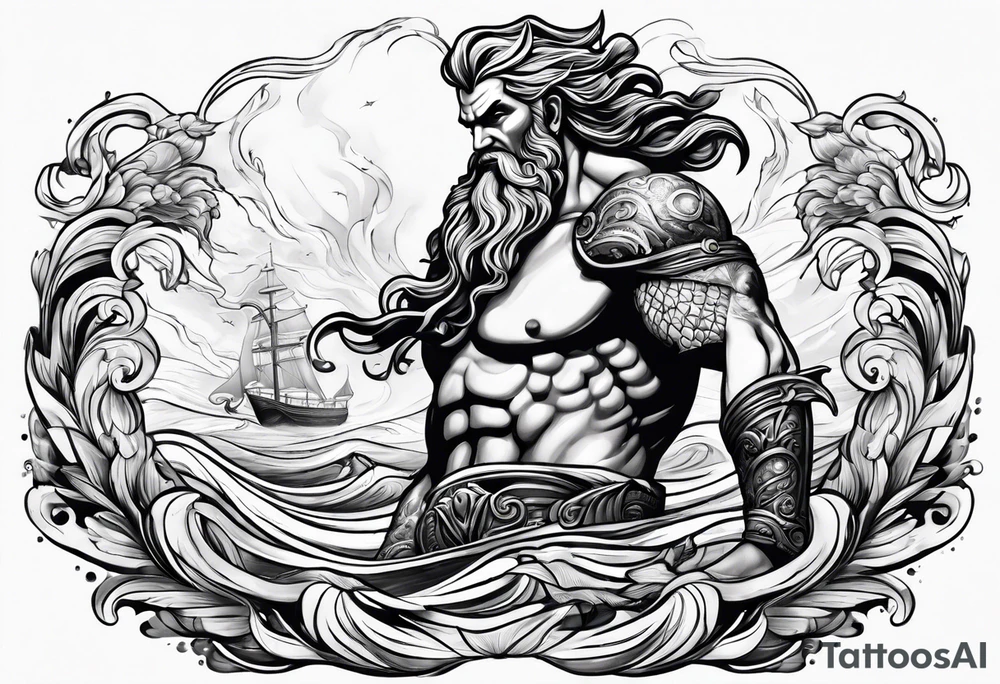 Poseidon water tattoo idea