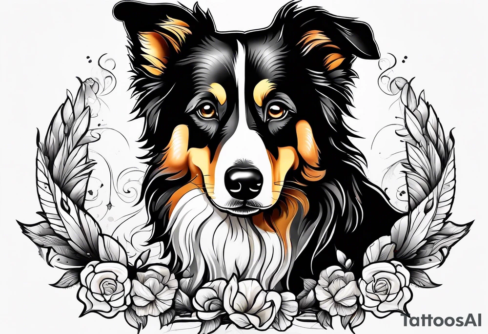 Boarder collie tattoo idea