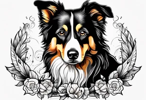 Boarder collie tattoo idea