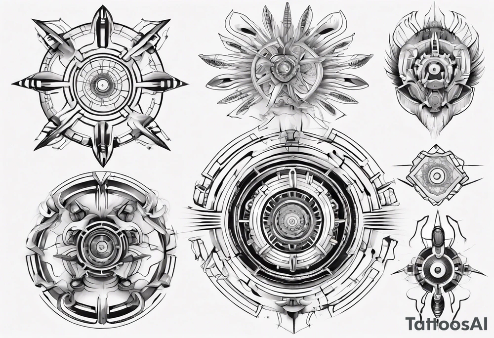 Make a mandala with a futuristic look tattoo idea Make a mandala with a futuristic look tattoo idea