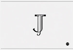 unique symbol with the letters T, A, J, W, D tattoo idea