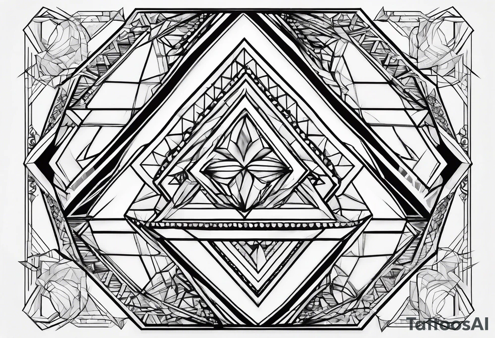 very simple there lined diamond shape tattoo idea