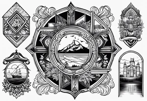 Elements of Trinidad and Canada tattoo idea