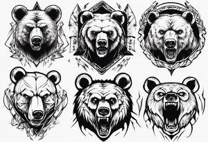 menacing bear tattoo idea