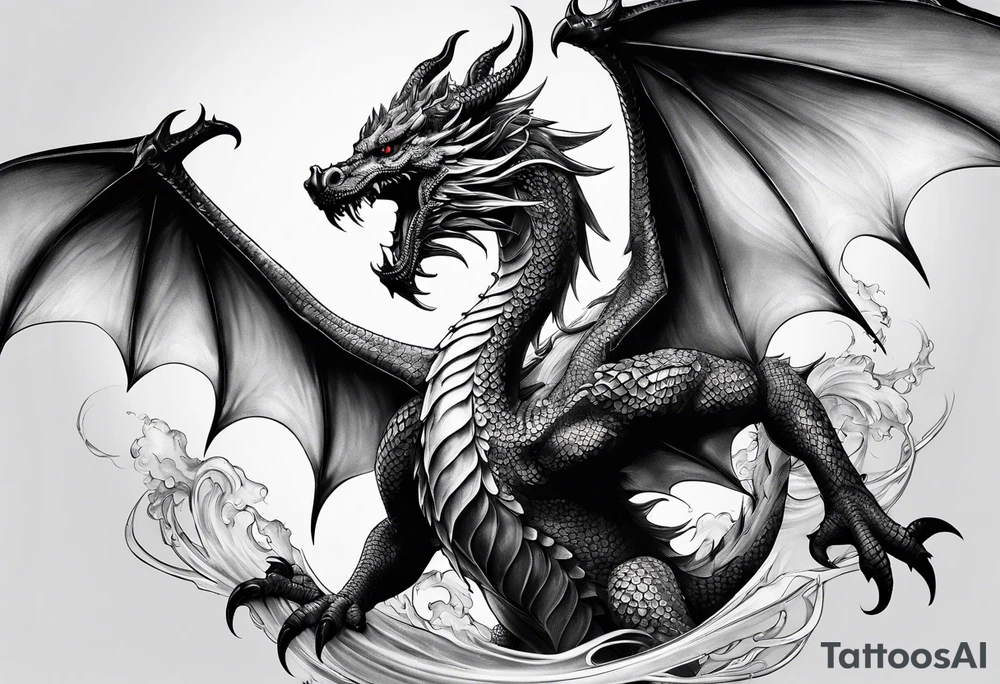 Schlängelnder Drache tattoo idea
