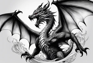 Schlängelnder Drache tattoo idea