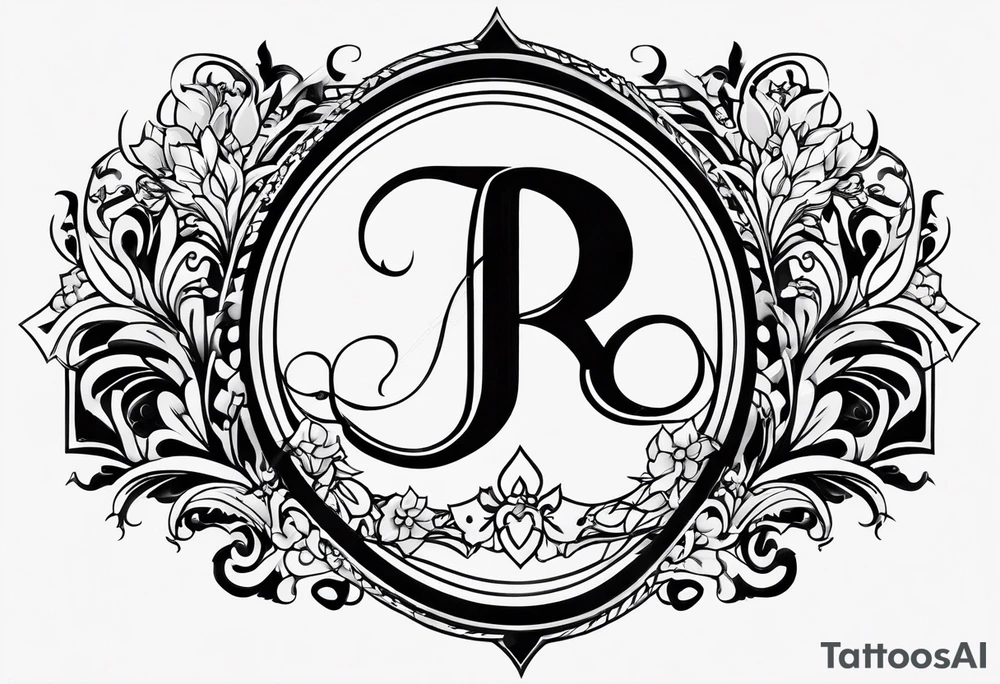 J and R simple initial tattoo of kids initials tattoo idea