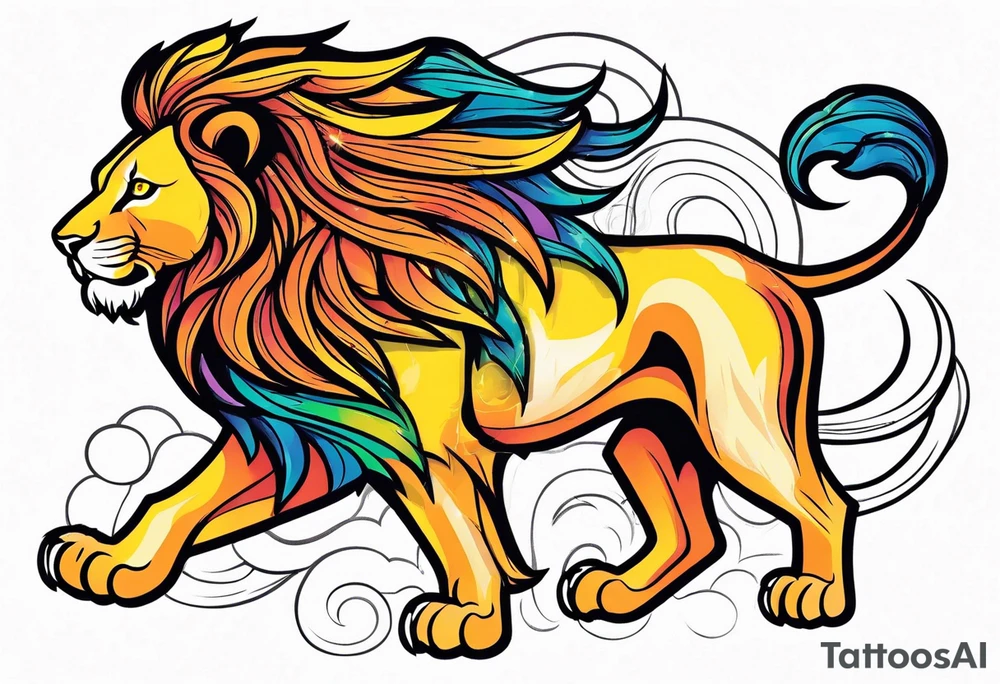powerful majestic lion, close-up tattoo idea
