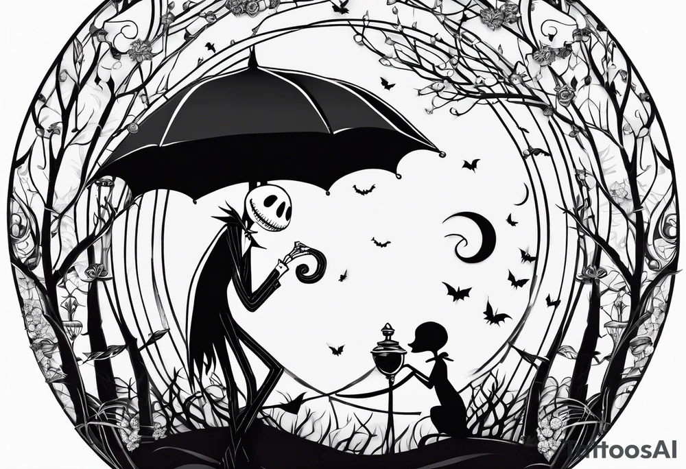 Jack skellington and sally for couple tattoo idea