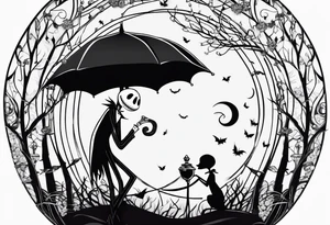 Jack skellington and sally for couple tattoo idea
