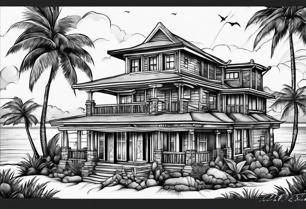 Beach house tattoo idea