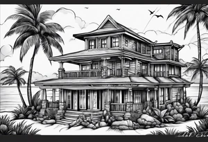 Beach house tattoo idea