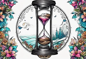 hourglass and tree of life tattoo idea