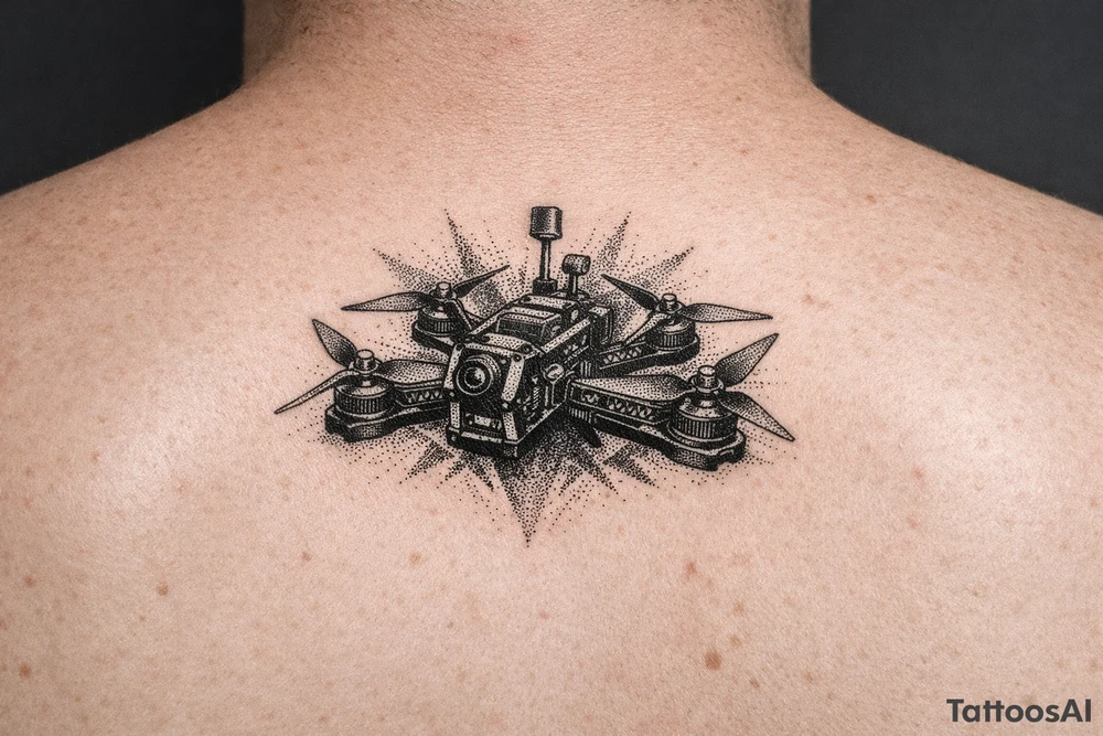 freestyle fpv drone tattoo idea