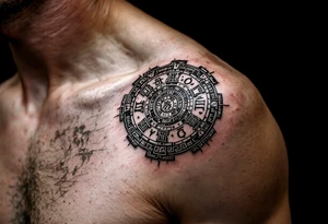 Aztec calendar tattoo idea