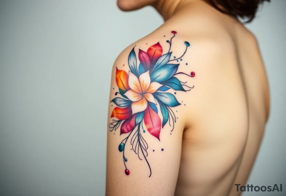 Desenhe uma tatuagem que simbolize força, liberdade e conexão com a multiplicidade da vida, incorporando elementos abstratos e fluidos, com linhas que sugiram movimento e transformação contínua. Evite clichês e busque um design original e significativo. tattoo idea