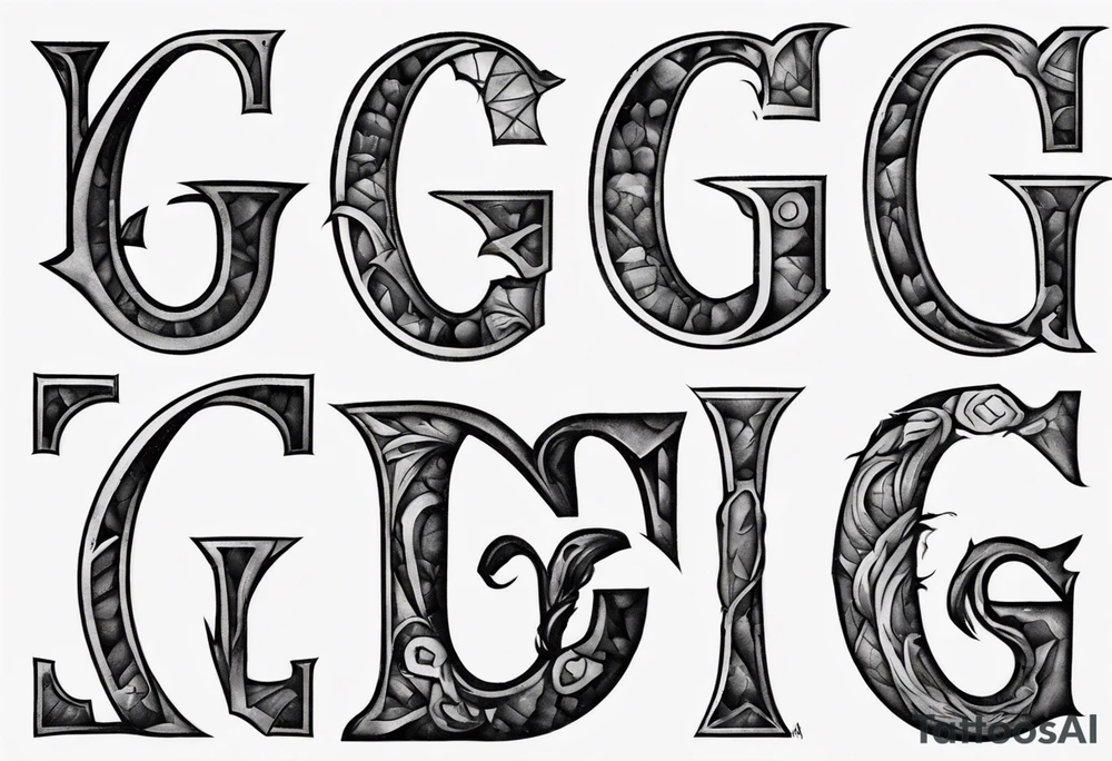 Stone with letter g, cool tattoo idea