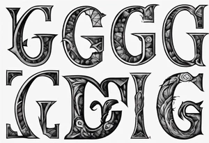 Stone with letter g, cool tattoo idea