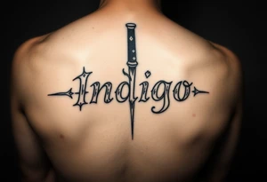 The name indigo stabbed through 333 tattoo idea