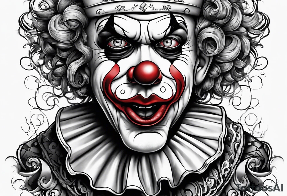 Sad clown depressing tattoo idea