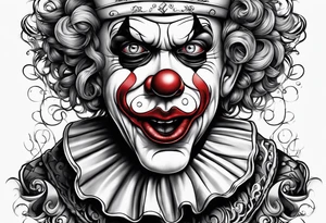 Sad clown depressing tattoo idea