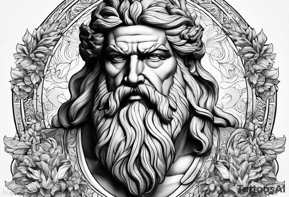 Zeus with background make it nice tattoo idea