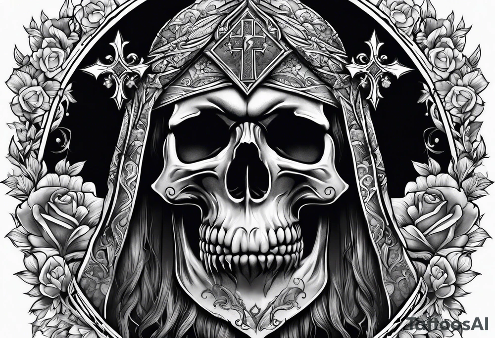 Tomb with cross tattoo idea