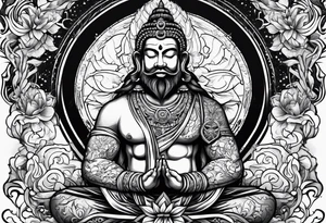 A meditating rap star tattoo idea