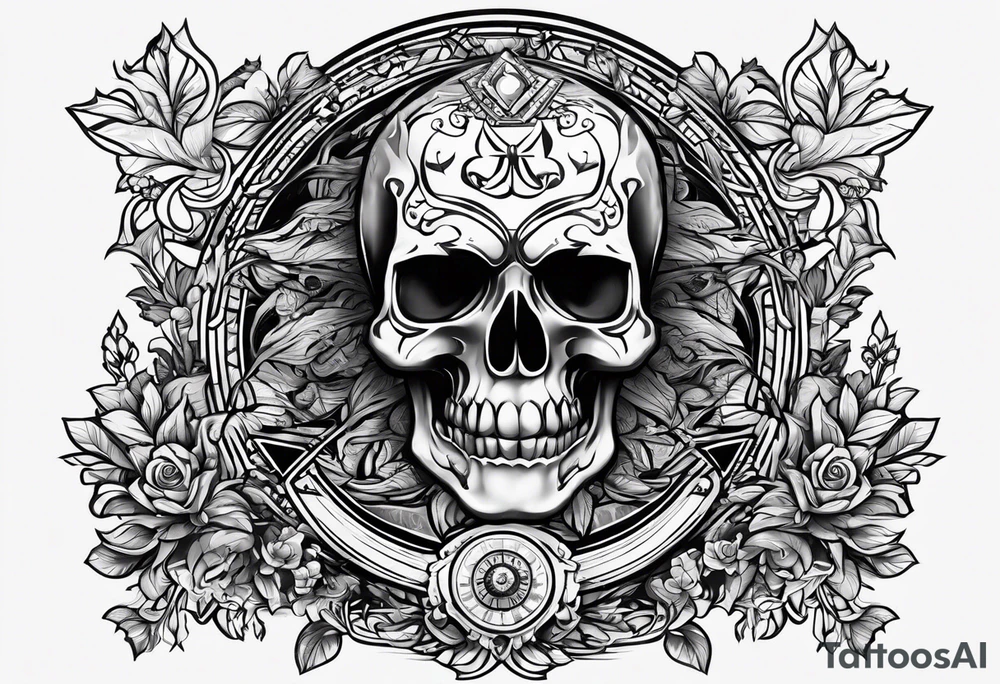 free masonry symbol , rectangle tattoo idea