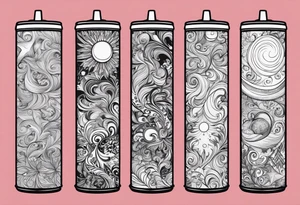 20 oz tumbler banner design, candy, minimalist, spellbound, voodoo, moon, stars, Halloween tattoo idea