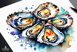 One small  Pretty oyster shell tattoo idea