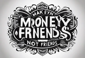 make money not friends tattoo idea