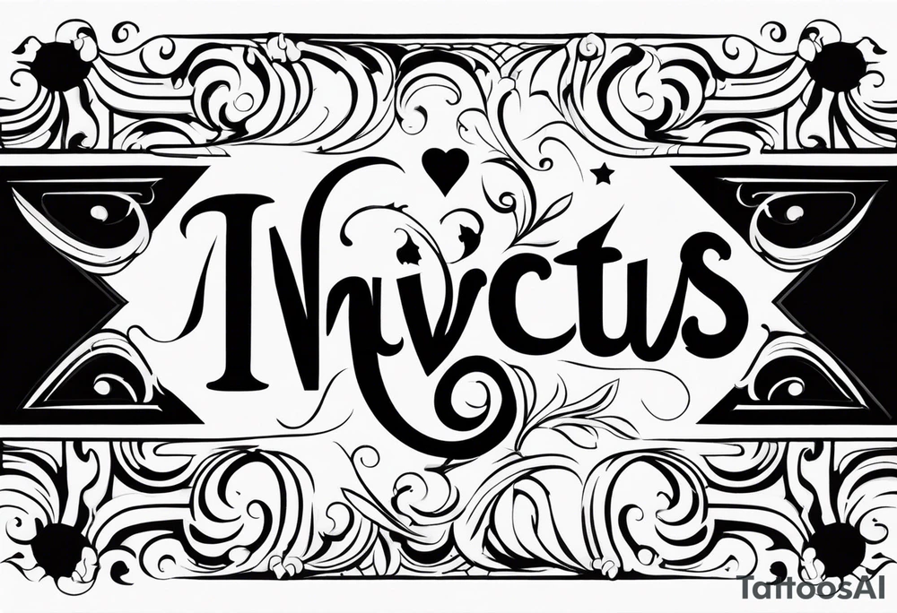 Invictus very minimalist just lettering tattoo idea
