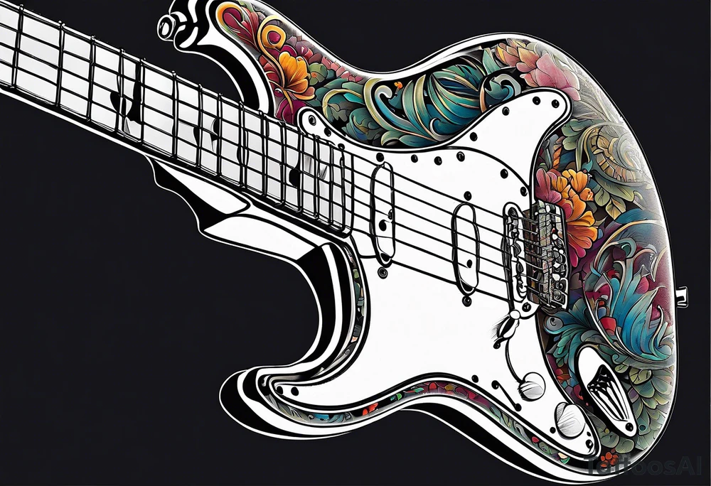 retro fender strat tattoo idea