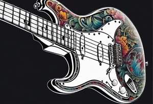 retro fender strat tattoo idea