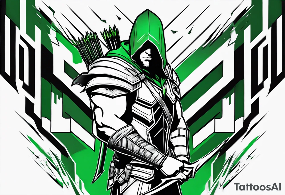 Green arrow simple design tattoo idea