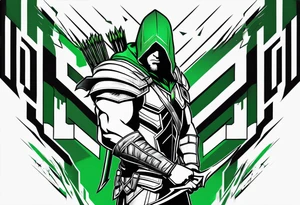Green arrow simple design tattoo idea