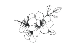 Cherry blossom with round petals tattoo idea